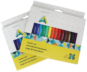 Markers | 36 Color Marker Set, Great for Kids, Water Clean Up 36 Color Marker Set, Art Alternatives Yarn Designers Boutique