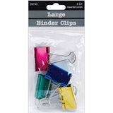 Large Color Coded Binder Clips, Metallic Finish 4 Pack Binder Clips, Large Metallic 4 Pack Yarn Designers Boutique
