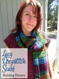 Scarf Knitting Pattern | Lacy Dropped Stitch Scarf, PDF Download Lacy Dropstitch Scarf, Beginners Knitting Pattern Yarn Designers Boutique