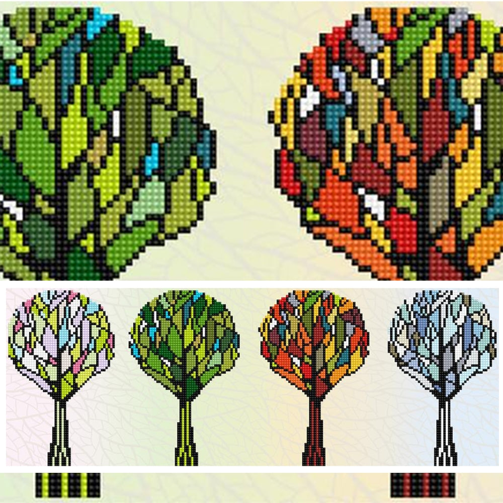 New - Four Seasons Color Tree, Rubik Crystal Diamond Painting
