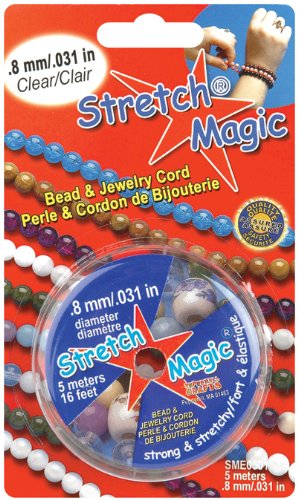 Stretch Magic Bead & Jewelry Cord .8mm x 16 Foot Spool, Clear, Perfect for bracelets