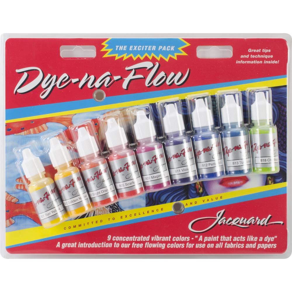Jacquard Fabric Dye-Na-Flow Exciter Pack 9 Colors, 1/2oz Each Jacquard Dye-Na-Flow Exciter Pack 9 Colors, 1/2oz Each Yarn Designers Boutique