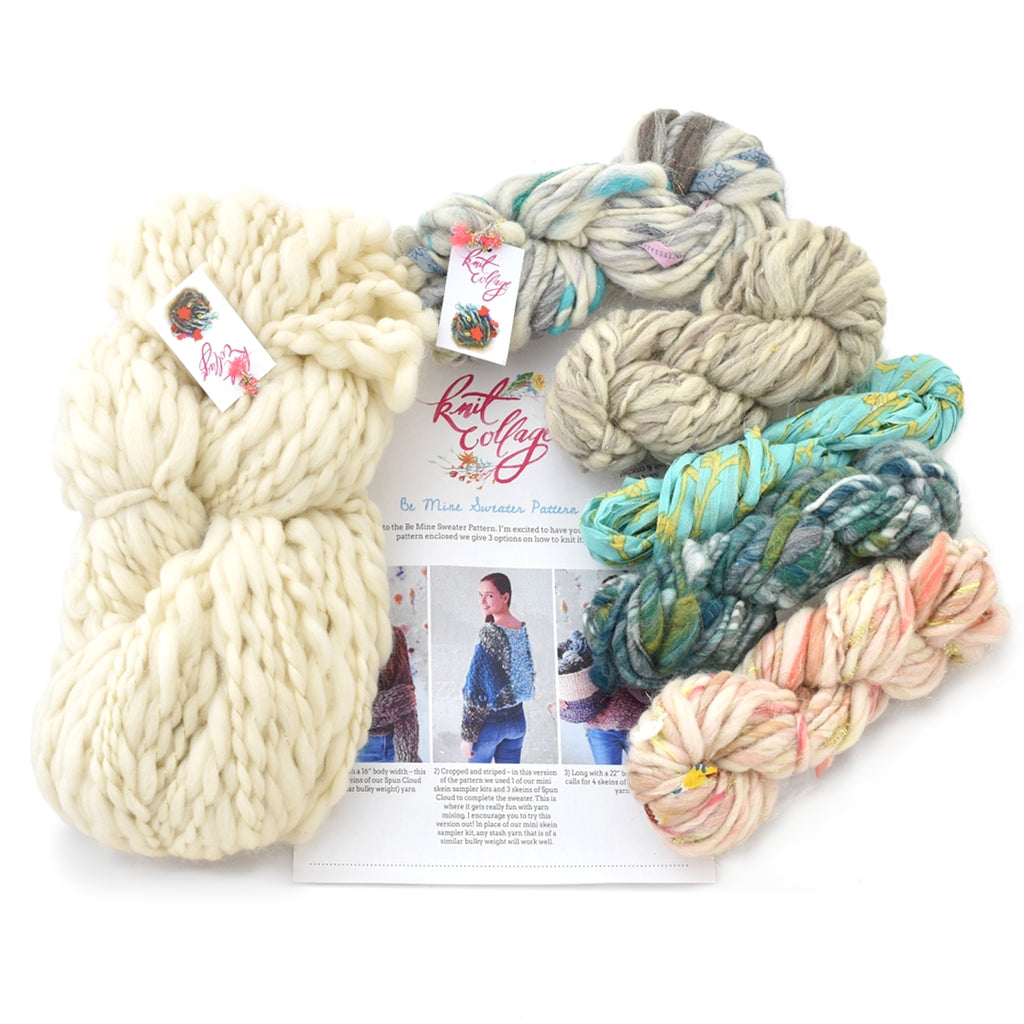 Be Mine Striped Sweater Knitting Kit, Knit Collage Yarn Kits Be Mine Striped Sweater Knitting Kit Yarn Designers Boutique