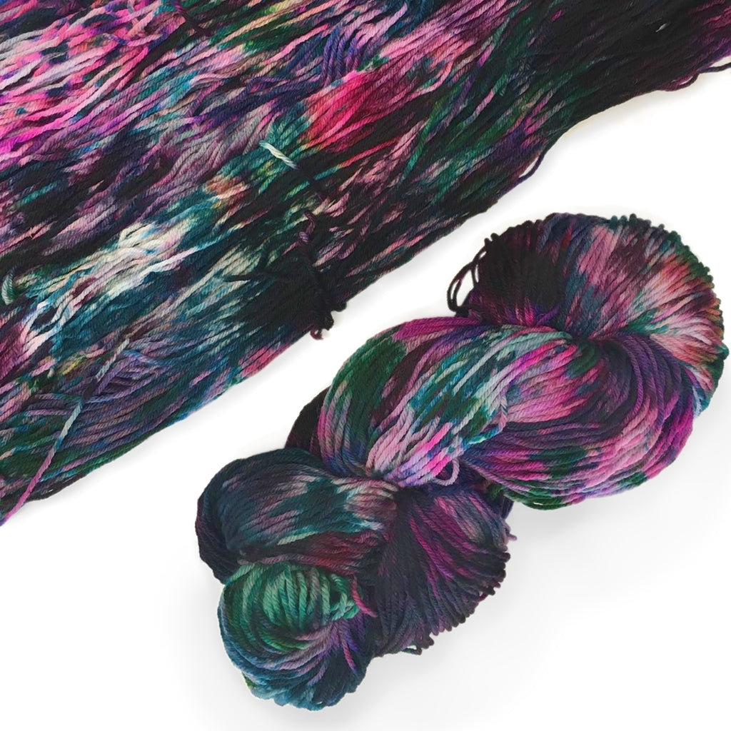 DK Yarn | Merino Wool Speckled Floral Purple Yarn | Hand Dyed Yarn Floral, DK Superwash Merino Yarn Yarn Designers Boutique