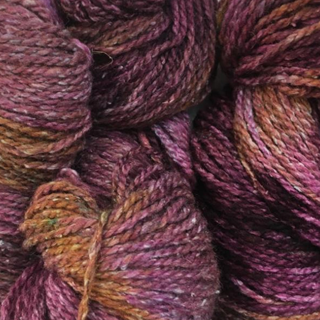 Hand Dyed Yarn, Silk & Wool, DK Weight, Pink & Mottled Brown Pink & Mottled Brown, Silky Wool, DK Weight Yarn Designers Boutique