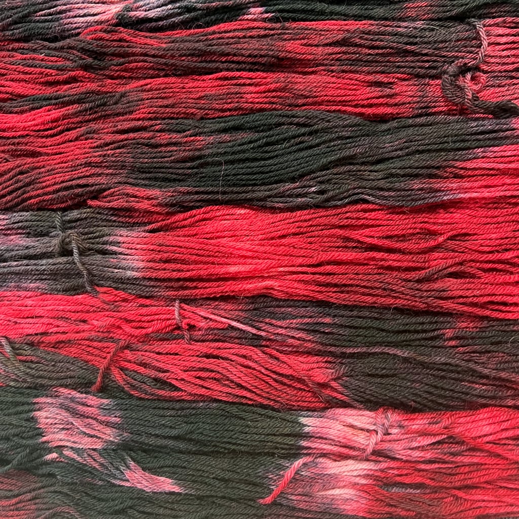 Black & Red Yarn | DK Yarn, Flickering Ashes Alpaca & Merino Wool Flickering Ashes Hand Dyed, DK Alpaca & Merino Wool Yarn Designers Boutique