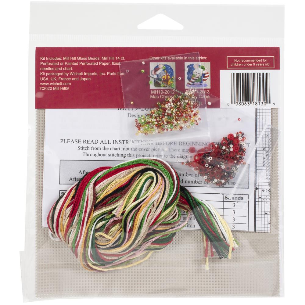 Beade Cross Stitch Kits, Christmas Ornaments, Adorable Mouse Designs Holiday Mouse Ornament, Beaded Cross Stitch Kit Yarn Designers Boutique