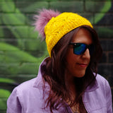 Lace Hat Knitting Kit, Seabed Pom Pom Beanie by Sylvia McFadden Seabed Hat Knitting Kit, by Sylvia McFadden Yarn Designers Boutique