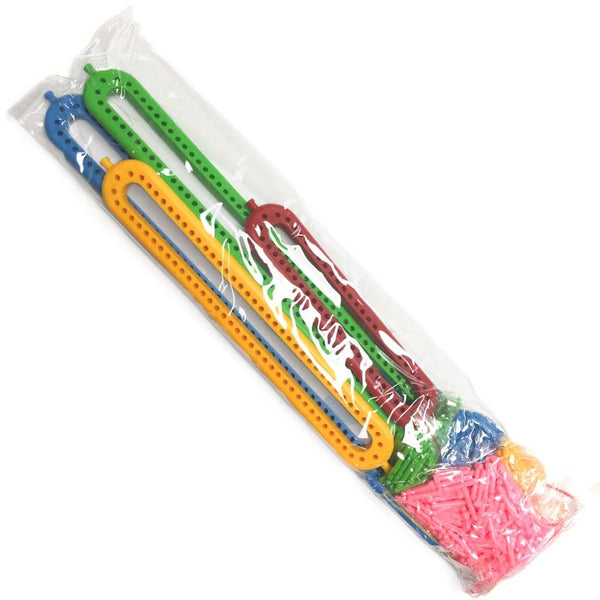 Long Knitting Loom Set, Scarf Looms with Adjustable Pegs, 4 Sizes