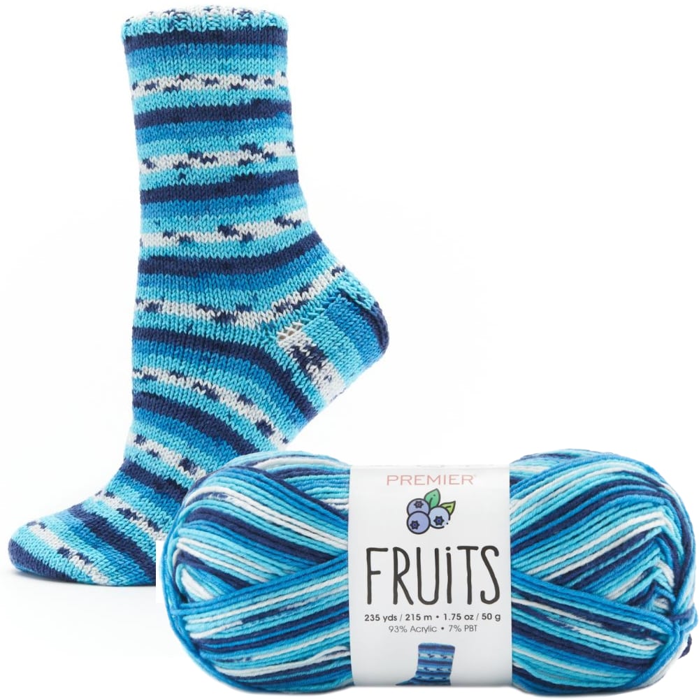 Sock Yarn  Fruits Easy Care Acrylic Sock Weight Yarn by Premier Yarns