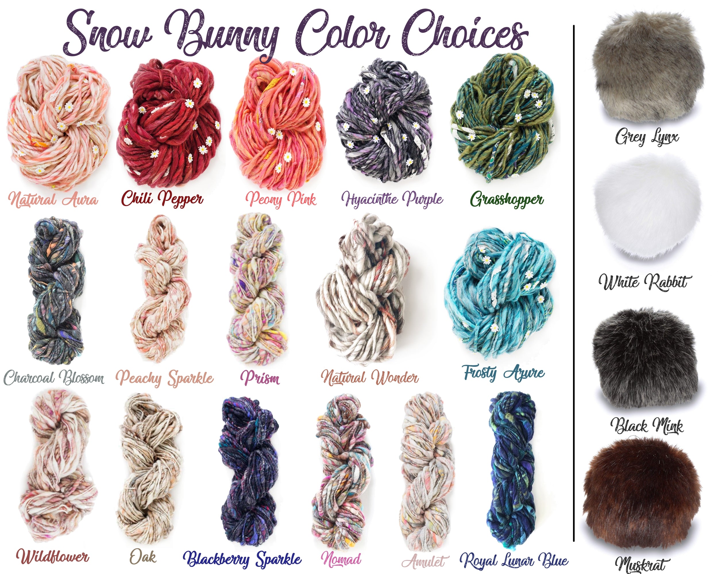 Hat Kit | Beanie Knitting Kit, Knit Collage Snow Bunny Pom Pom Hat Snow Bunny Cabled Beanie by Knit Collage Yarn Designers Boutique