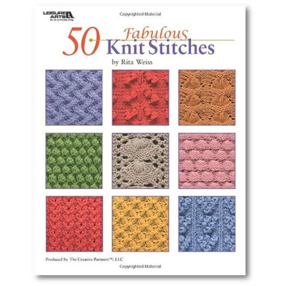 50 Fabulous Knit Stitches, Stitch Pattern Dictionary by Rita Weiss 50 Fabulous Knit Stitches, Stitch Pattern Book Yarn Designers Boutique