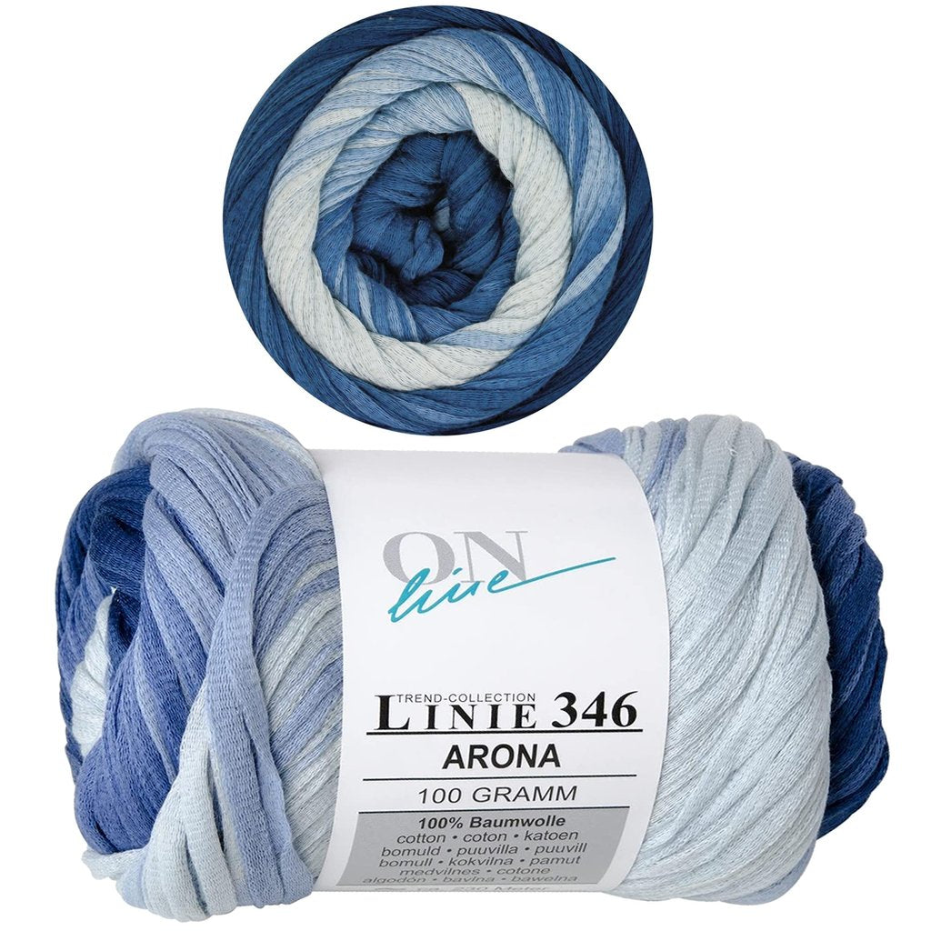 Cotton Yarn | Arona Batik Ribbon Yarn, Linie 346 by Online Yarns Arona Batik Linie 346 by OnLine Yarns Yarn Designers Boutique
