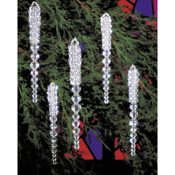 Christmas Decorations Kit, Handmade Beaded Icicle Christmas Ornaments Christmas Ornament Kit, Handmade Beaded Icicles #5489 Yarn Designers Boutique
