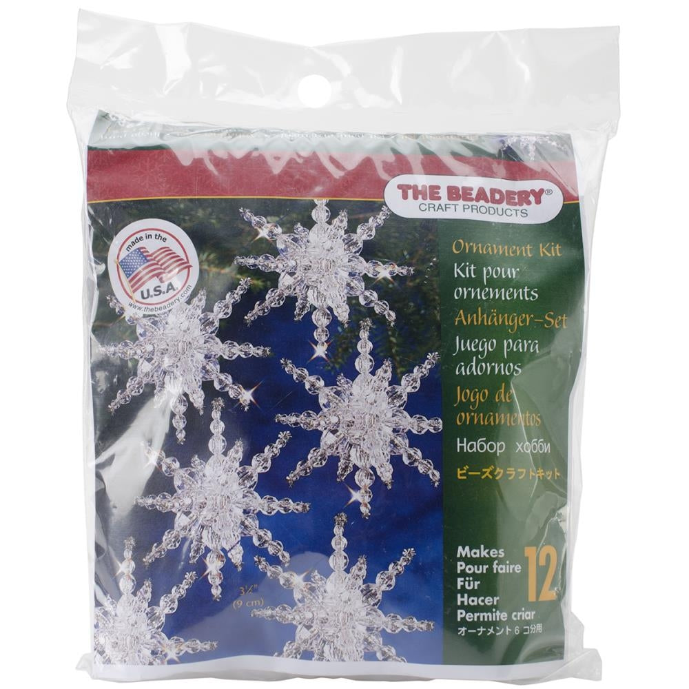 Christmas Ornaments Snowflake Star, Beaded Christmas Decorations Kit Snow Clusters Christmas Decorations, Beading Kit #7282 Yarn Designers Boutique