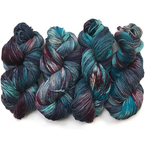 DK Yarn, Hand Dyed Yarn, Blue Yarn with Burgundy, Alpaca & Merino Wool Burgundy & Blues Hand Dyed, DK Alpaca & Merino Wool Yarn Designers Boutique