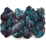 DK Yarn, Hand Dyed Yarn, Blue Yarn with Burgundy, Alpaca & Merino Wool Burgundy & Blues Hand Dyed, DK Alpaca & Merino Wool Yarn Designers Boutique