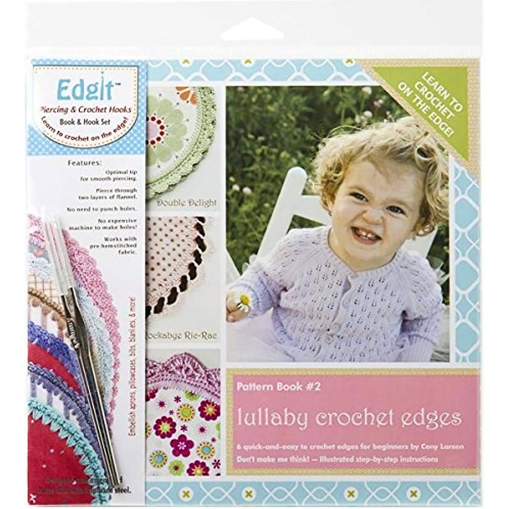 Edgit Piercing Hook, Crochet Hook & Book Set: Book #2 Lullaby Edges Edgit Piercing & Crochet Hooks, Book & Hook Set: Book #2 Lullaby Crochet Edges Yarn Designers Boutique