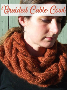 Cowl Knitting Pattern | Beginner Braided Cable Cowl Pattern Braided Cable Cowl, Beginner Knitting Pattern Yarn Designers Boutique