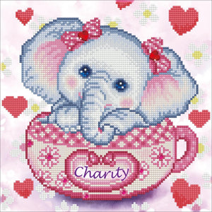 Cute Elephant Kids Decorations, Diamond Painting Shimmering Wall Art Charity Elephant, Diamond Dotz Yarn Designers Boutique