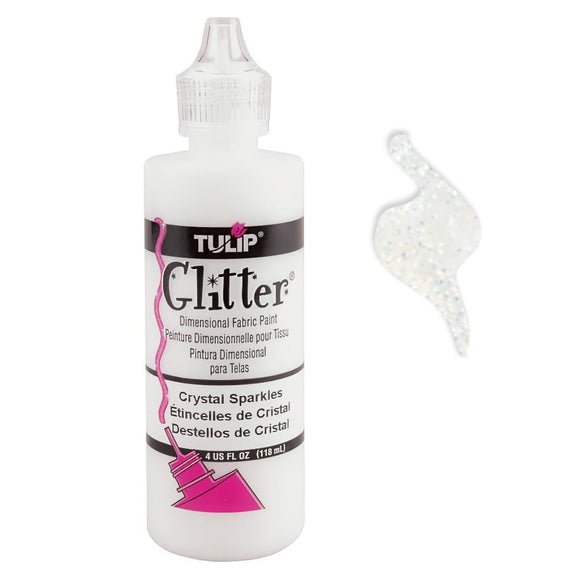 Fabric Paint | Tulip Glitter Puffy Paint, Easy Clean Up Kids Crafts Glitter Fabric Paint, by Tulip 4 oz Yarn Designers Boutique