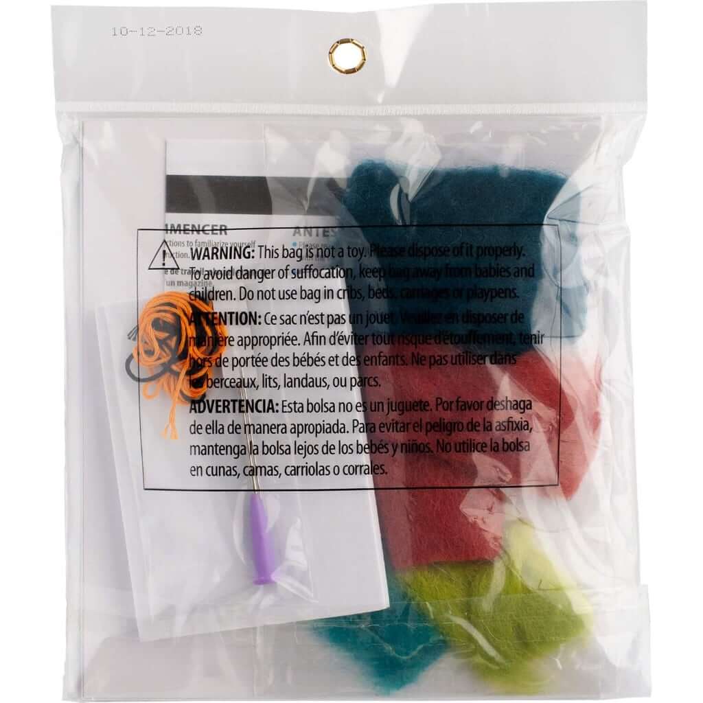 Beginner Needle Felting Kit | Plush Felted Bird | Felt Animals Beginner Needle Felting Kit, Colorful Bird Yarn Designers Boutique