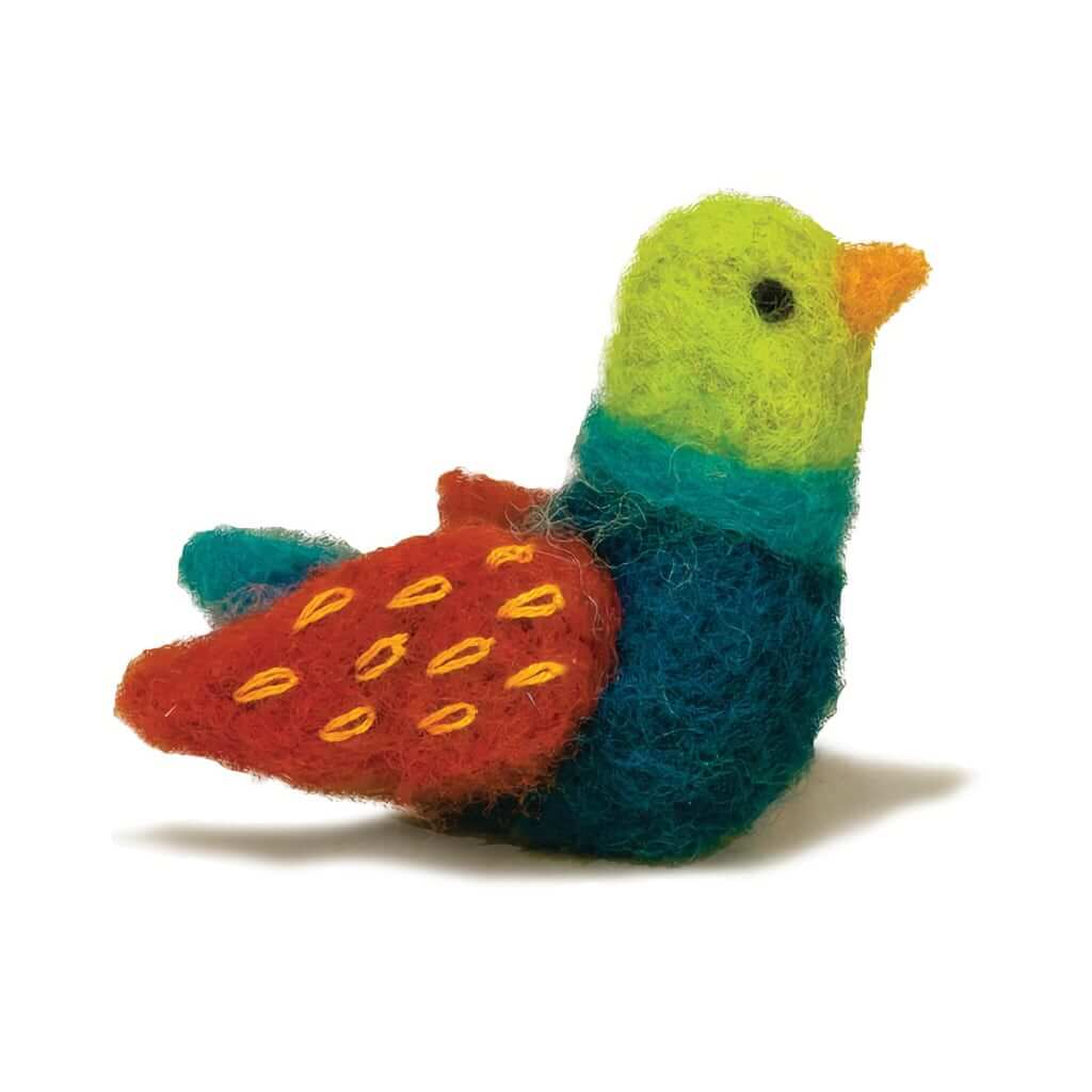 Beginner Needle Felting Kit | Plush Felted Bird | Felt Animals Beginner Needle Felting Kit, Colorful Bird Yarn Designers Boutique