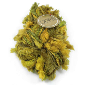 Euro Yarns Dare Fur Yarn Chainette, Green and Gold #02 Dare by Euro Yarns Yarn Designers Boutique