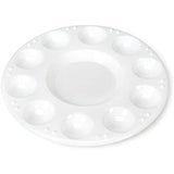 Palette | White Round Plastic 10 Well Paint Palette,  7" Diameter Round Plastic 10 Well Palette,  7" Diameter Yarn Designers Boutique