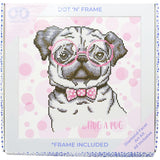 Diamond Painting Hug a Pug, Framed, Kids Crafts for Kids Room Decor Hug A Pug with Frame, Diamond Dotz Yarn Designers Boutique