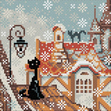 Diamond Painting Kit, Paint by Numbers... with Diamonds For Cat Lovers Diamond Mosaic Kit Winter City & Cats Yarn Designers Boutique