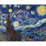 Starry Night Print by Van Gogh, Shimmering Diamond Painting Wall Art Starry Night Van Gogh Print, Diamond Dotz Yarn Designers Boutique
