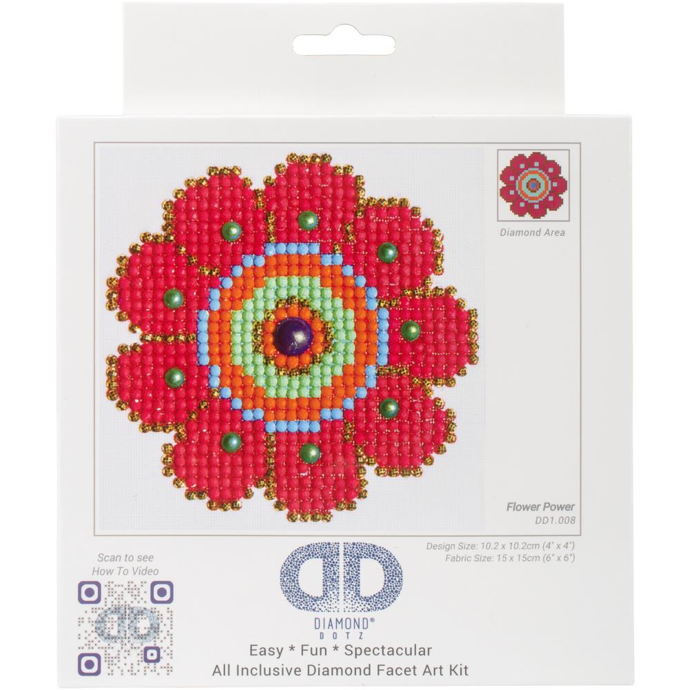 Mini Diamond Painting, Easy Kids Crafts to Stay at Home Diamond Dotz, Small 4 x 4Inches Yarn Designers Boutique