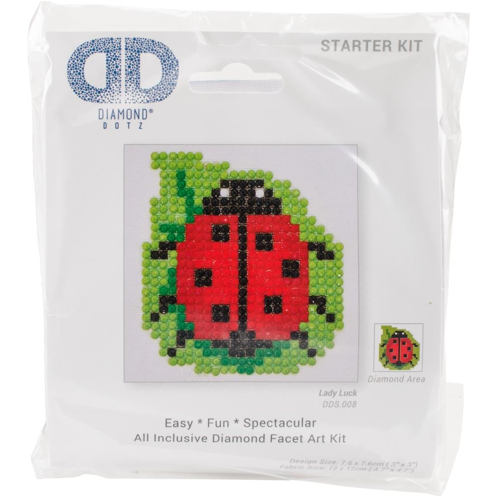 Diamond Art Kit 8x 8 Beginner Ladybug
