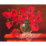Diamond Painting, Red Poppies, Home Decor Shimmering Wall Art Red Poppies, Diamond Dotz Yarn Designers Boutique