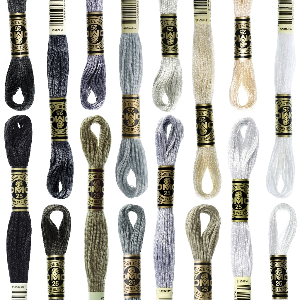 Embroidery Thread | DMC Embroidery Floss, Cotton 6-Strand DMC 6 Strand Cotton Embroidery Floss Blacks, Whites & Greys Yarn Designers Boutique