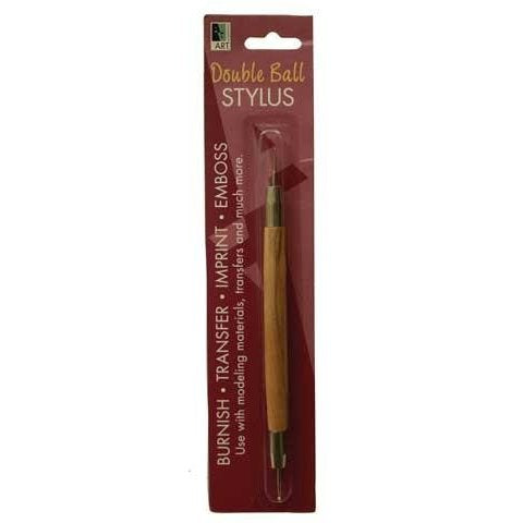 Embossing Tool | Small & Medium Double Ball Stylus with Wooden Handle Double Ball Stylus Embossing Tool Yarn Designers Boutique