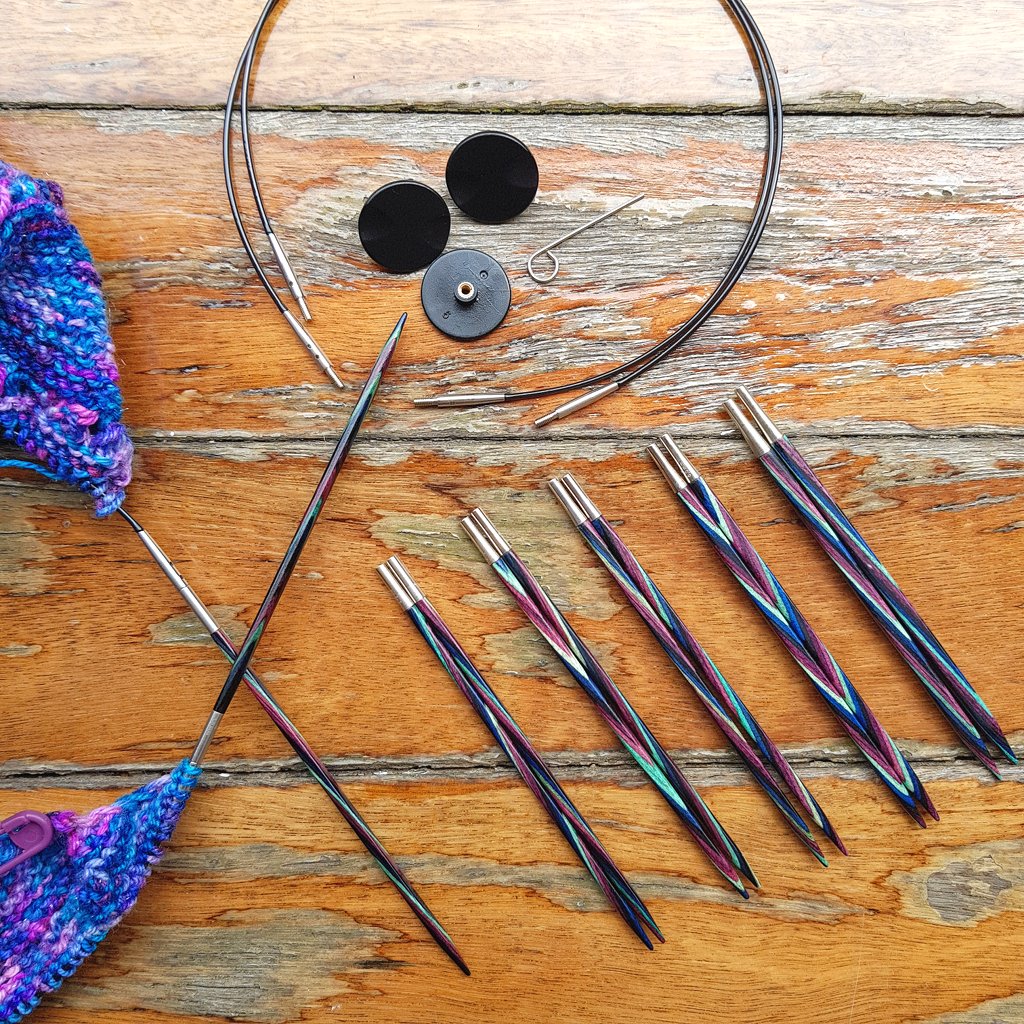 Knit Picks Options Wood Interchangeable Knitting Needle Set - US 4-11  (Rainbow)