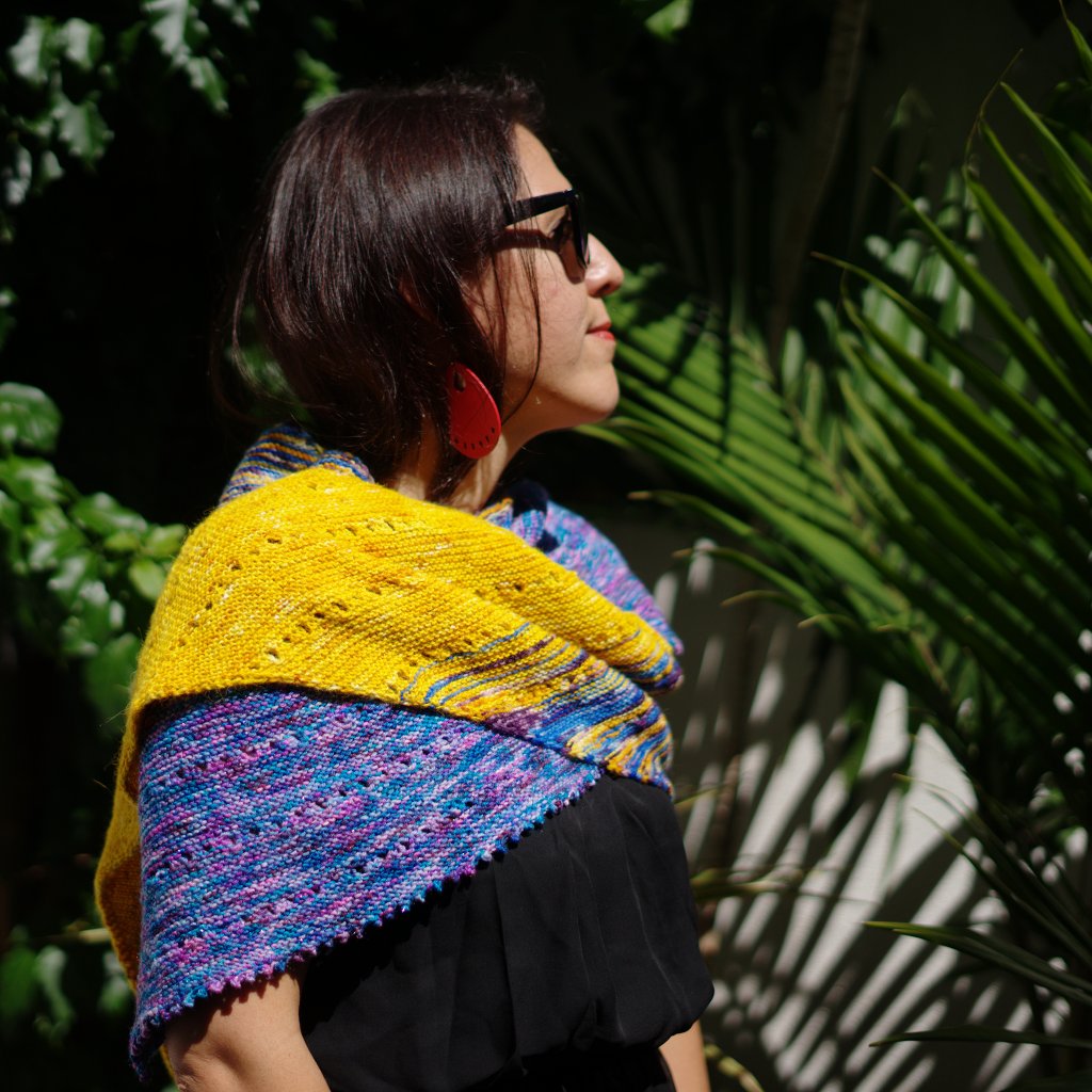 Free Your Fade, Andrea Mowry's Classic Knit Shawl & Hand Dyed Yarns Free Your Fade Shawl Knitting Kit, by Andrea Mowry Yarn Designers Boutique