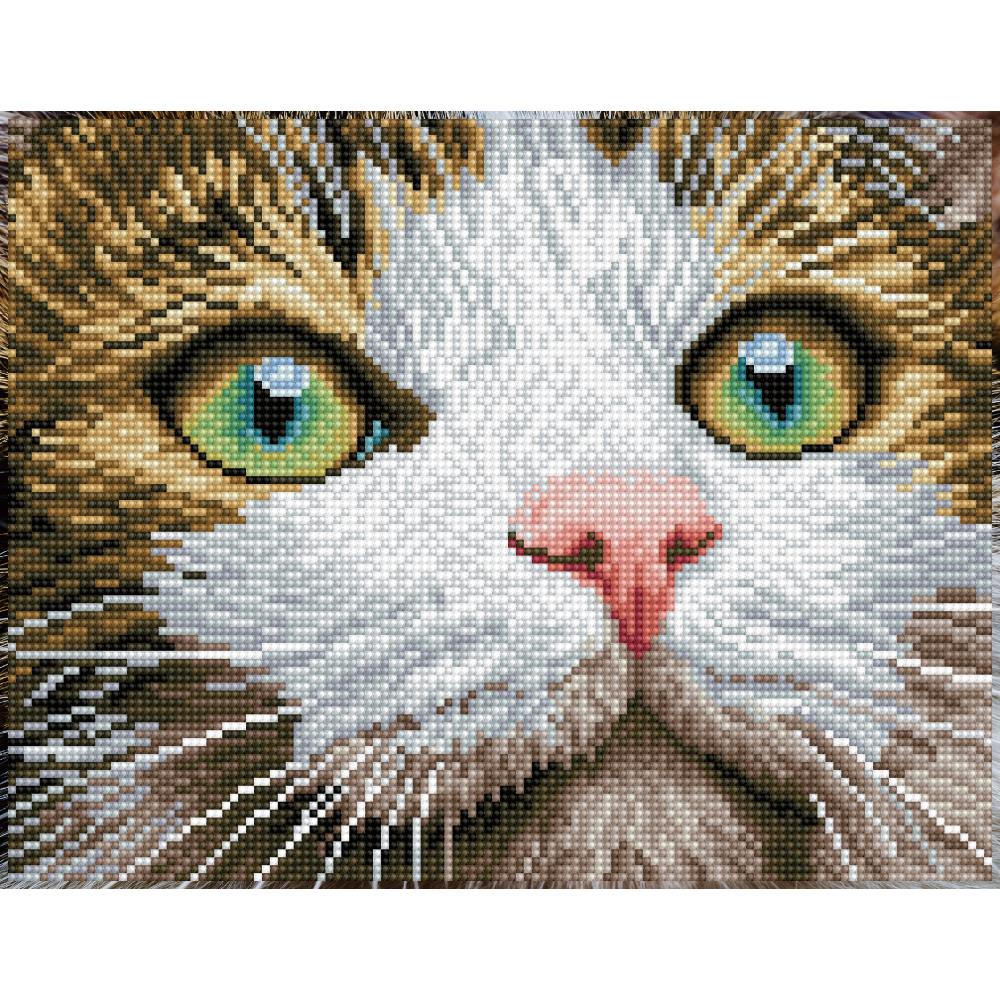 Cat Lovers Home Decor, Green Eyed Beauty Diamond Dotz Wall Art Green Eyed Beauty, Cat Diamond Dotz Yarn Designers Boutique