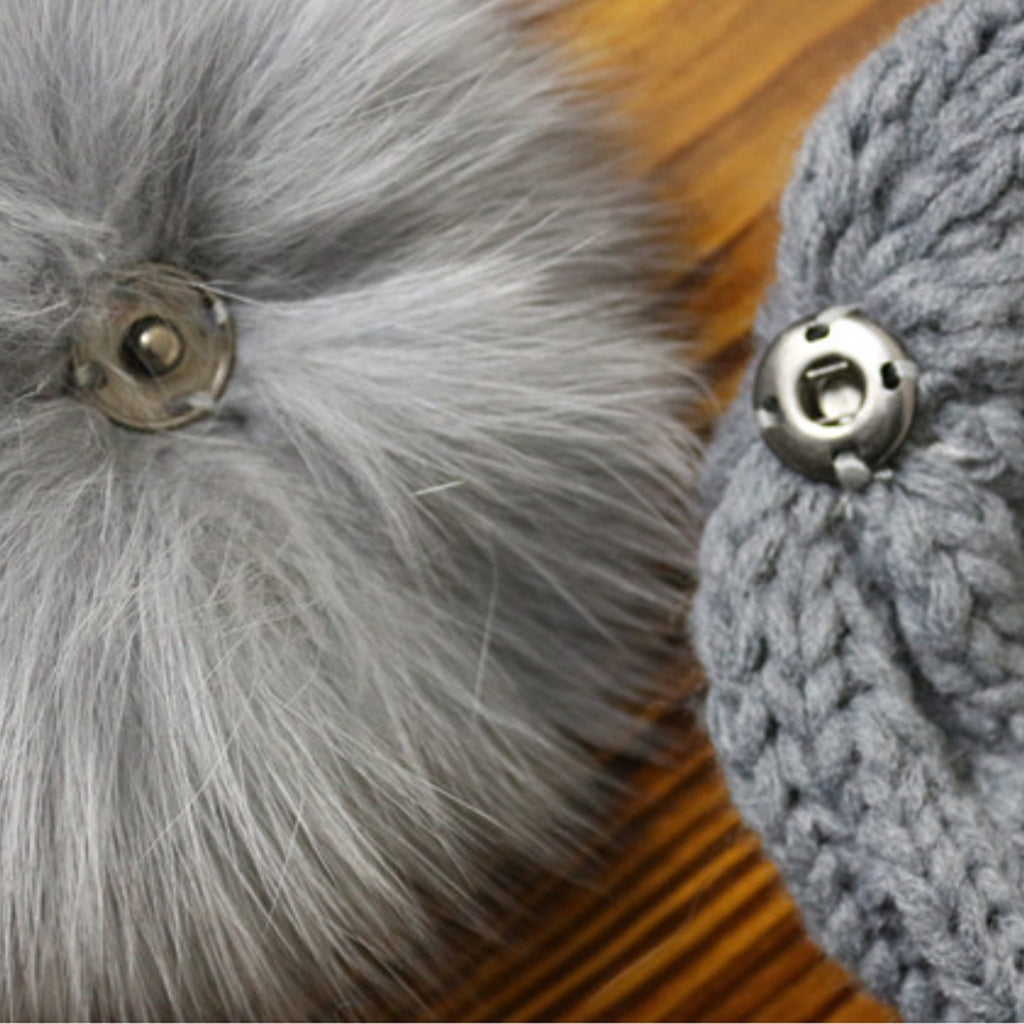 Fur Pom Pom | Furreal Pom by Knitting Fever, Removable & Swapable Furreal Removable Pom by KFI Yarn Designers Boutique