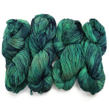 Hand Dyed Yarn, Stormy Seas Dark Blues & Greens, DK Silk & Wool Blend Stormy Seas, DK Wool & Silk Blend Yarn Designers Boutique