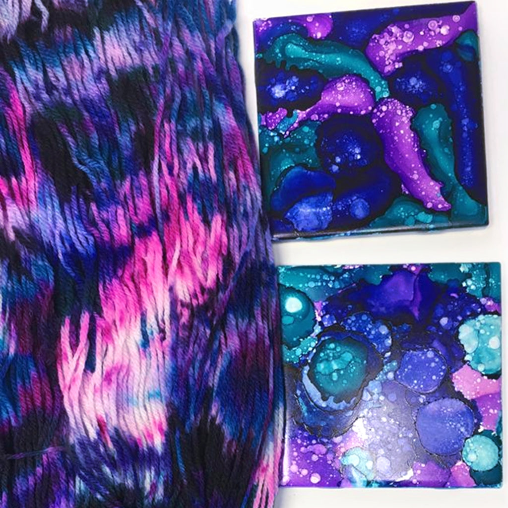 Hand Dyed Sock Yarn, Bright Pink & Purple, Merino & Nylon Blend Coral Seas, Hand Dyed Merino Sock Yarn Yarn Designers Boutique