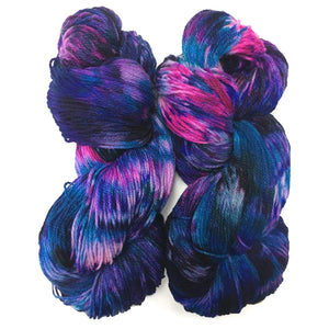 Hand Dyed Sock Yarn, Bright Pink & Purple, Merino & Nylon Blend Coral Seas, Hand Dyed Merino Sock Yarn Yarn Designers Boutique