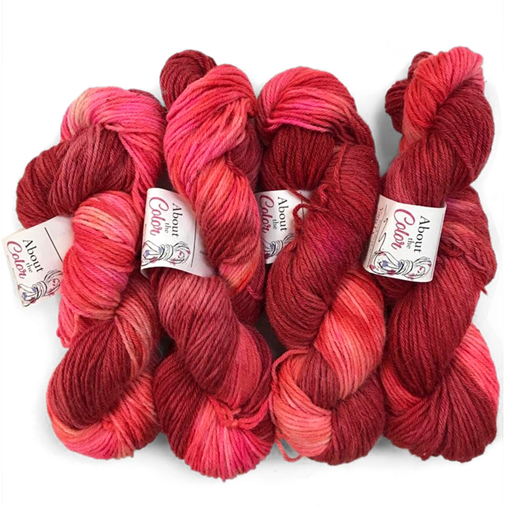 Vintage Red Yarn, Hand Dyed Yarn, Suri Alpaca & Merino Fiber, Worsted Vintage Reds, Worsted, Suri Alpaca & Merino Yarn Designers Boutique