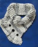 Knitting Pattern | Herringbone Ruffled Cowl with Buttons Herringbone Ruffled Cowl, Knitting Pattern Yarn Designers Boutique
