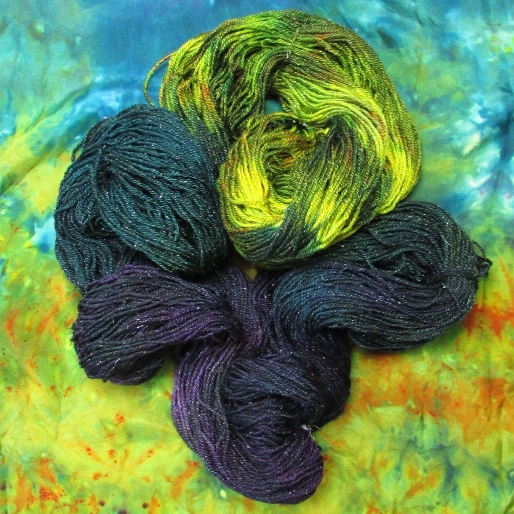 Sock Yarn | Teal, Purple, Gold Sparkly Sock Yarn, Superwash Merino Southern Sole, Sock Yarn Yarn Designers Boutique