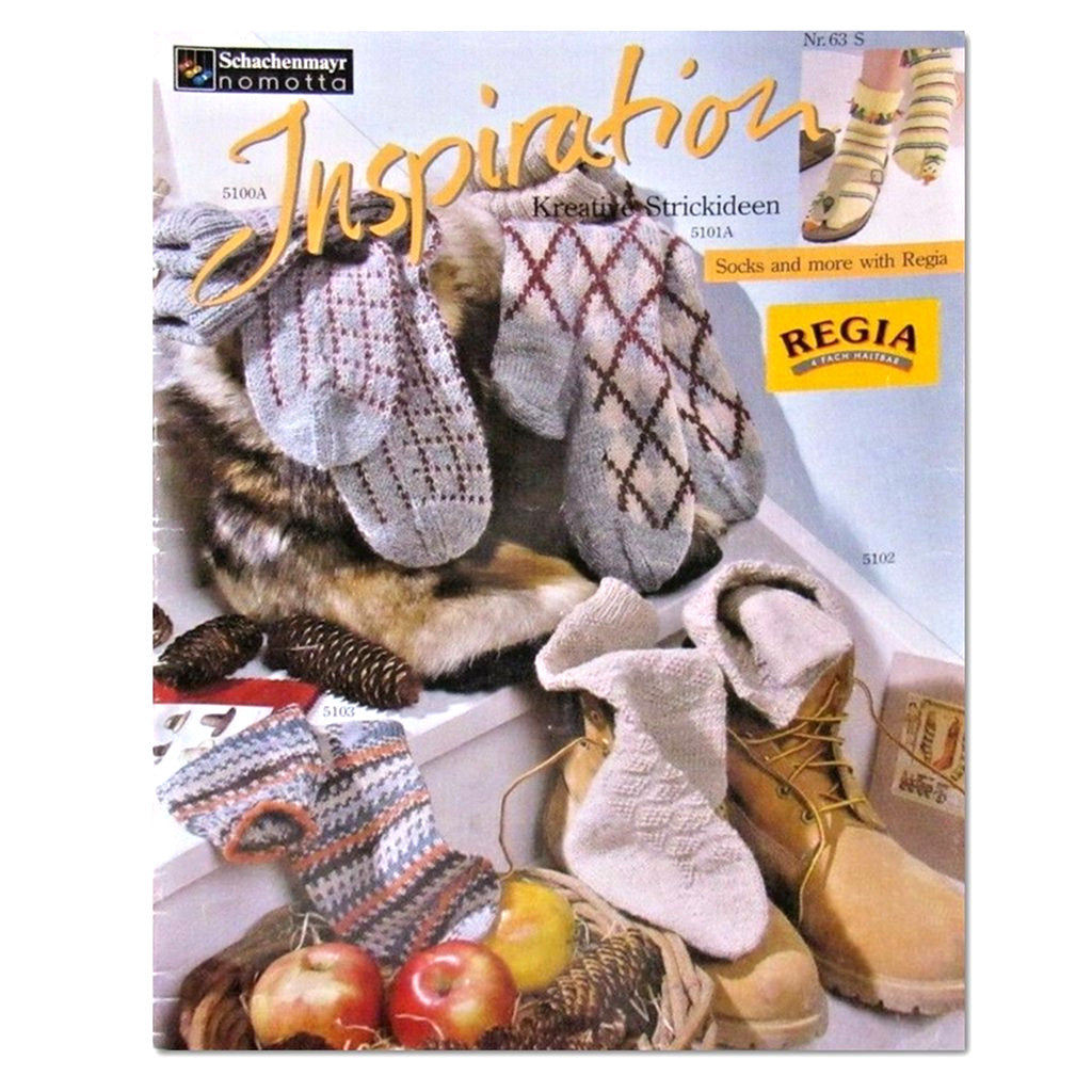 Sock Pattern Book, Inspiration, Knit Socks & More with Regia 5101A Inspiration, Socks & More with Regia 5101A Booklet Yarn Designers Boutique