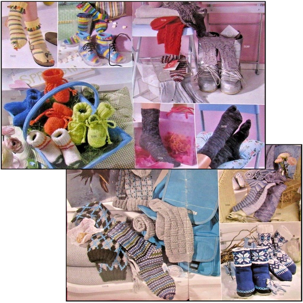 Sock Pattern Book, Inspiration, Knit Socks & More with Regia 5101A Inspiration, Socks & More with Regia 5101A Booklet Yarn Designers Boutique