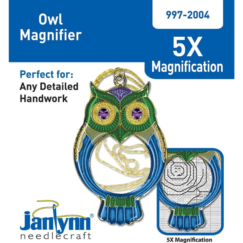 Magnifying Glass | Owl Magnifier by JanLynn Needlecraft, 5x Magnification Owl Magnifier by JanLynn Needlecraft Yarn Designers Boutique